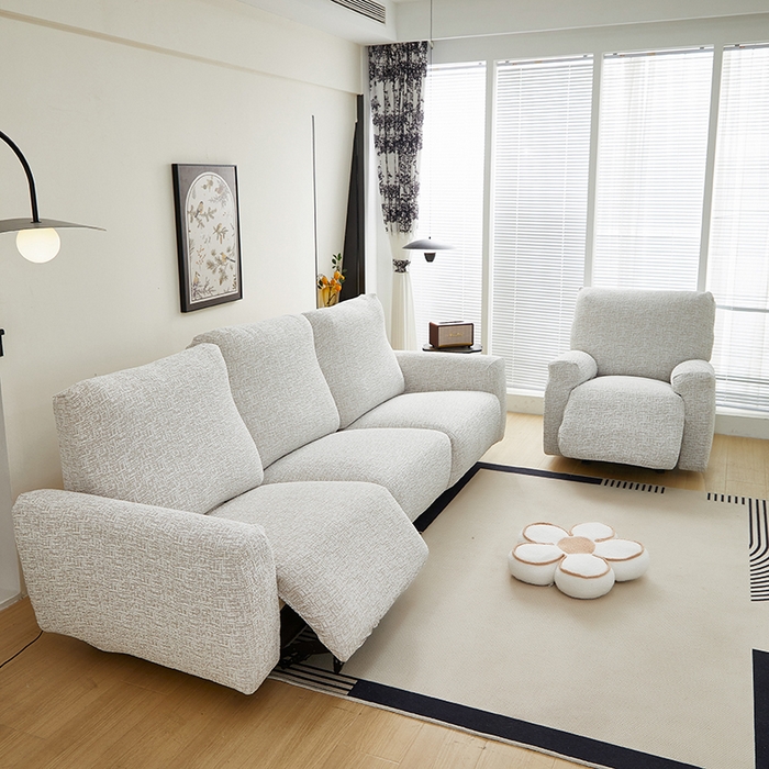 91家纺网 家纺一手货源 找家纺 丝绮鹿 2025新款竹节雪尼尔芝华士沙发套 温柔咖