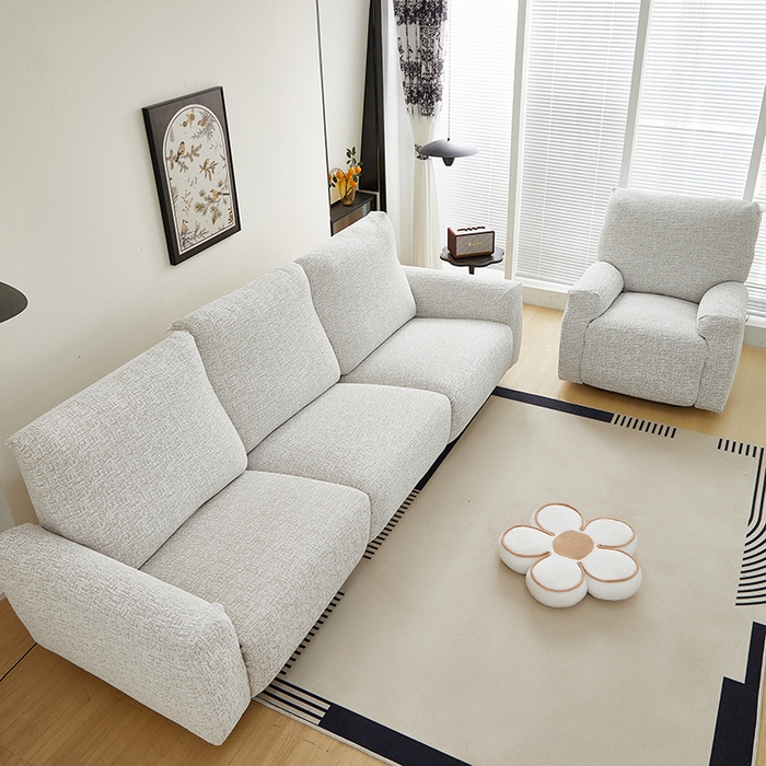 91家纺网 家纺一手货源 找家纺 丝绮鹿 2025新款竹节雪尼尔芝华士沙发套 温柔咖