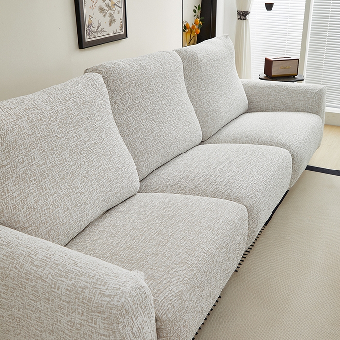 91家纺网 家纺一手货源 找家纺 丝绮鹿 2025新款竹节雪尼尔芝华士沙发套 温柔咖