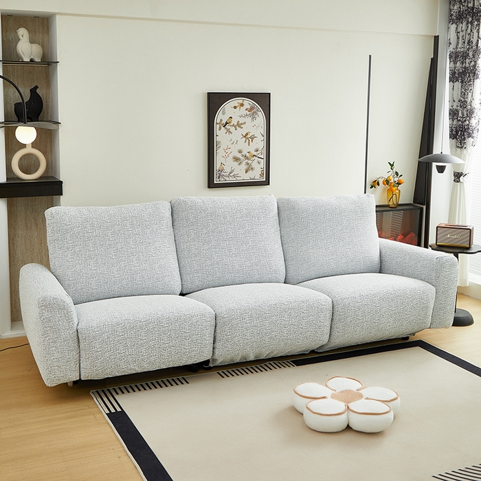 91家纺网 家纺一手货源 找家纺 丝绮鹿 2025新款竹节雪尼尔芝华士沙发套 月光浅灰