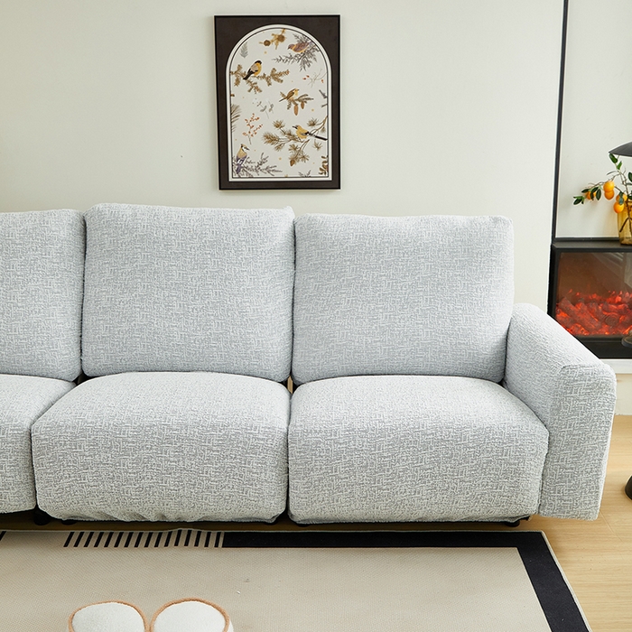 91家纺网 家纺一手货源 找家纺 丝绮鹿 2025新款竹节雪尼尔芝华士沙发套 月光浅灰