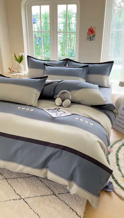 91家纺网 家纺一手货源 找家纺 正莱欣 2025新品加厚生态棉磨毛四件套高克重植物羊绒床单款床笠款四件套大量现货 经典魅力