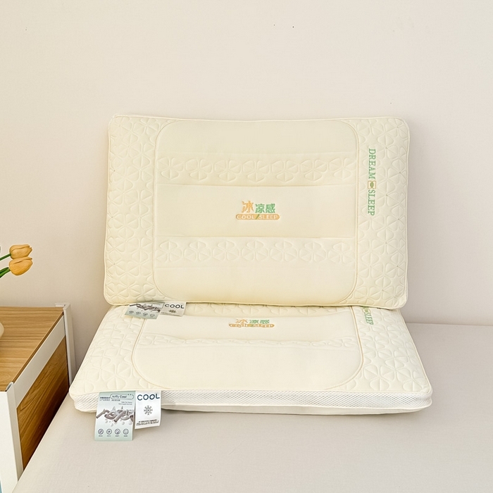 91家纺网 家纺一手货源 找家纺 （总）十仟家纺 2025新款绣花冰丝凉感枕头枕芯