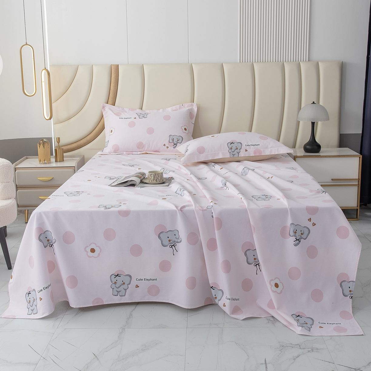 91家纺网 家纺一手货源 找家纺 云玲时尚  2025新款全棉纯棉老粗布席子凉席-床单款 花小象