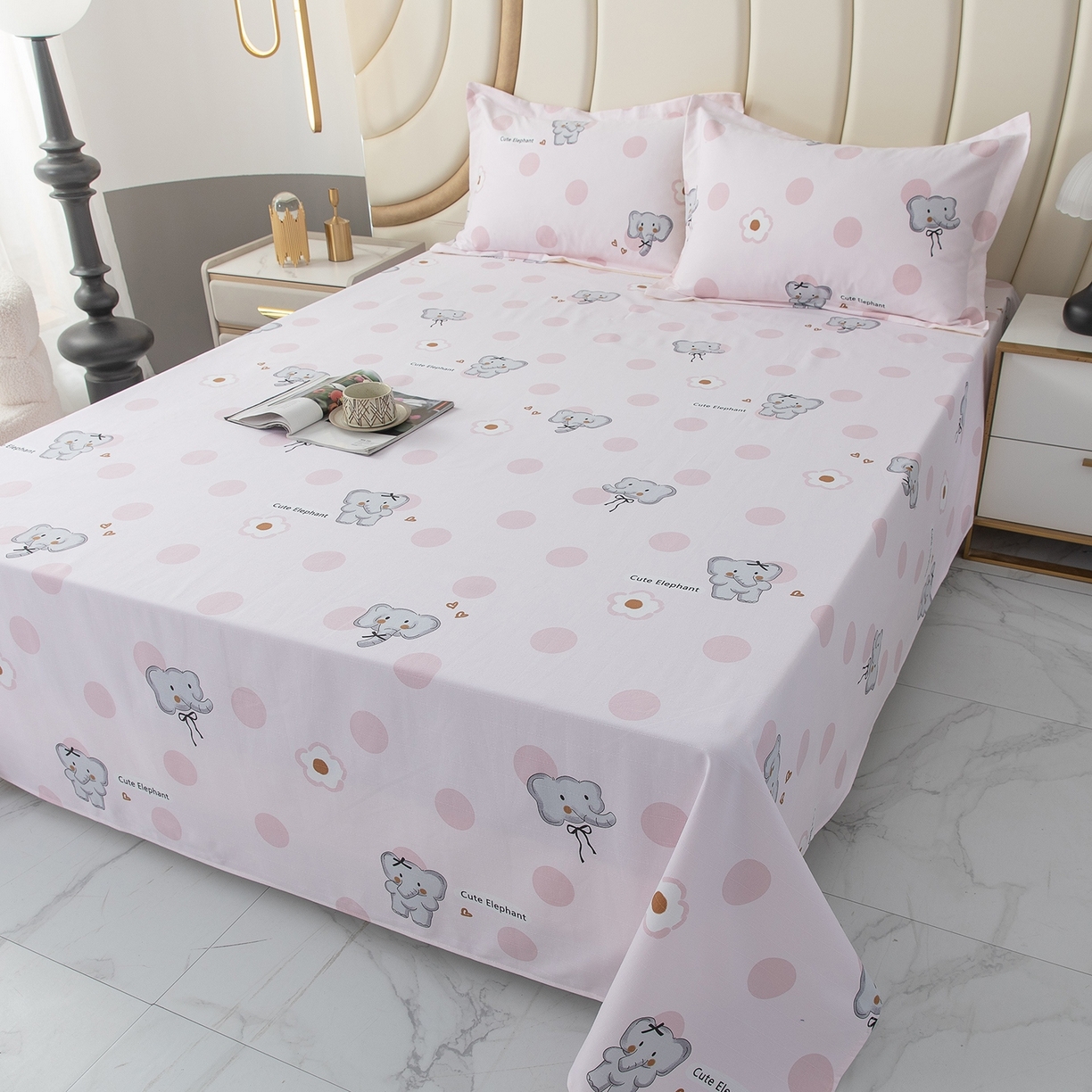 91家纺网 家纺一手货源 找家纺 云玲时尚  2025新款全棉纯棉老粗布席子凉席-床单款 花小象