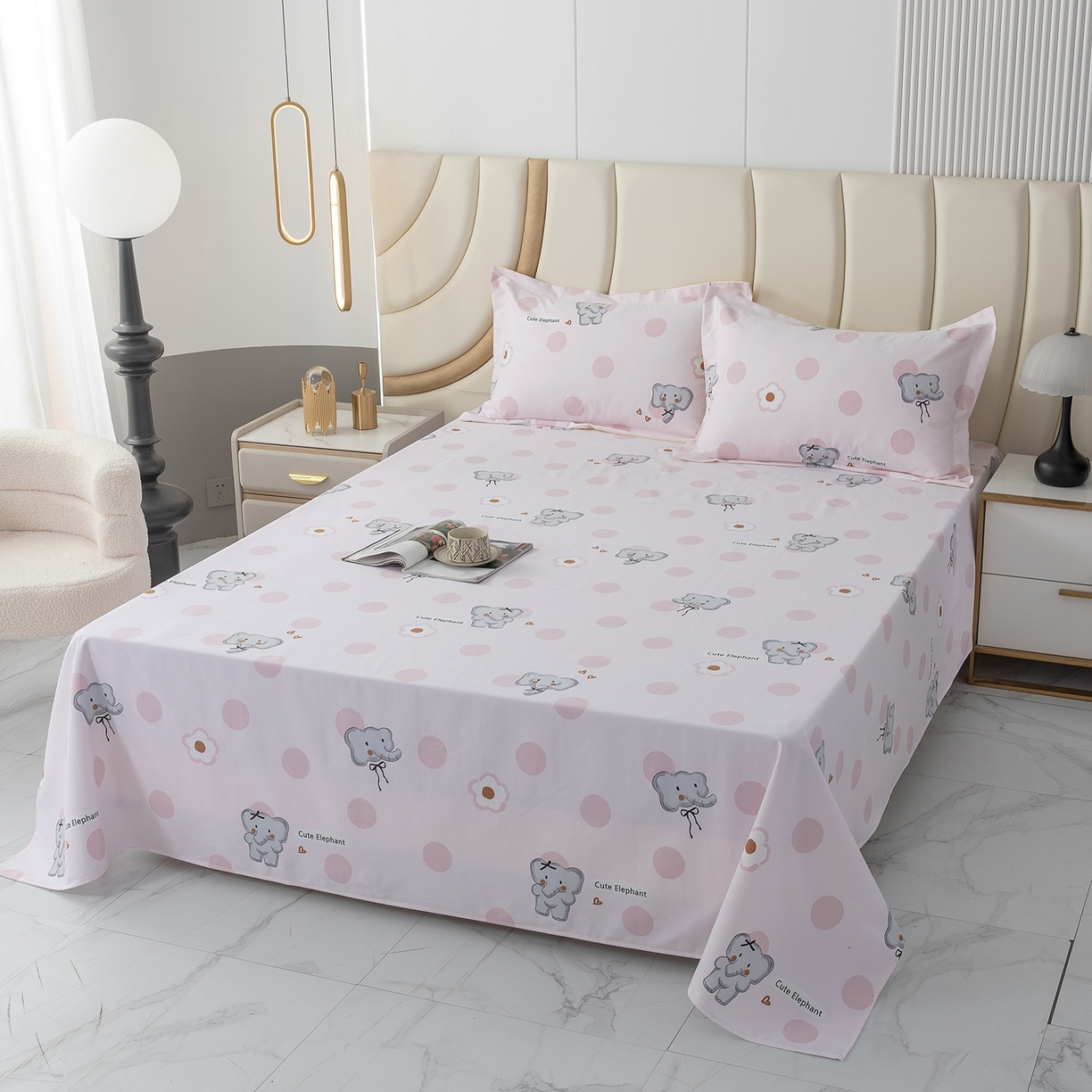 91家纺网 家纺一手货源 找家纺 云玲时尚  2025新款全棉纯棉老粗布席子凉席-床单款 花小象