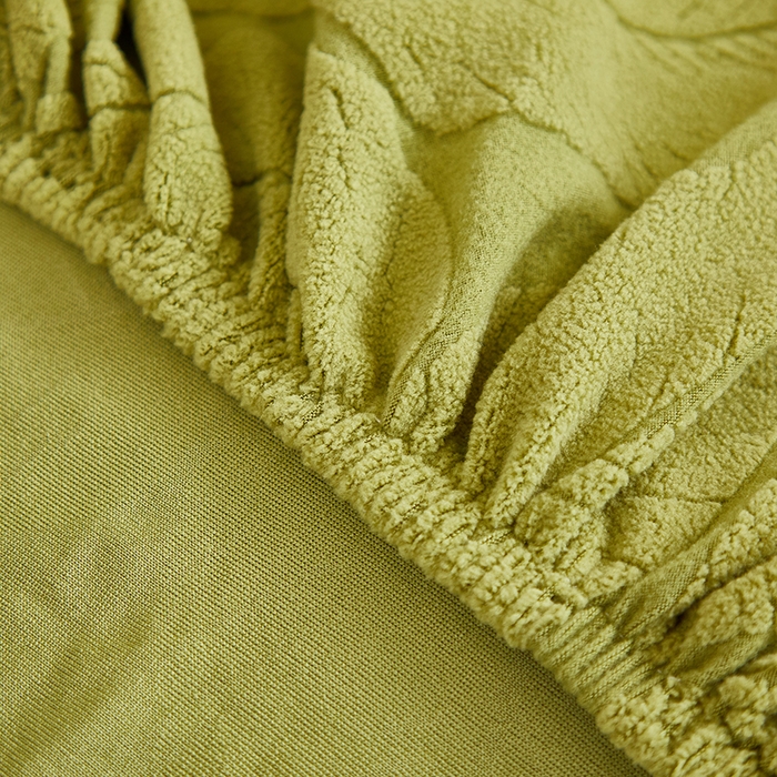 91家纺网 家纺一手货源 找家纺 丝绮鹿 2025新款富贵叶系列-芝华士沙发套 橄榄绿