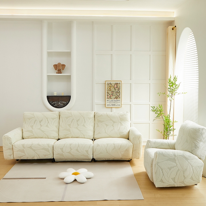 丝绮鹿 2025新款富贵叶系列-芝华士沙发套 米白