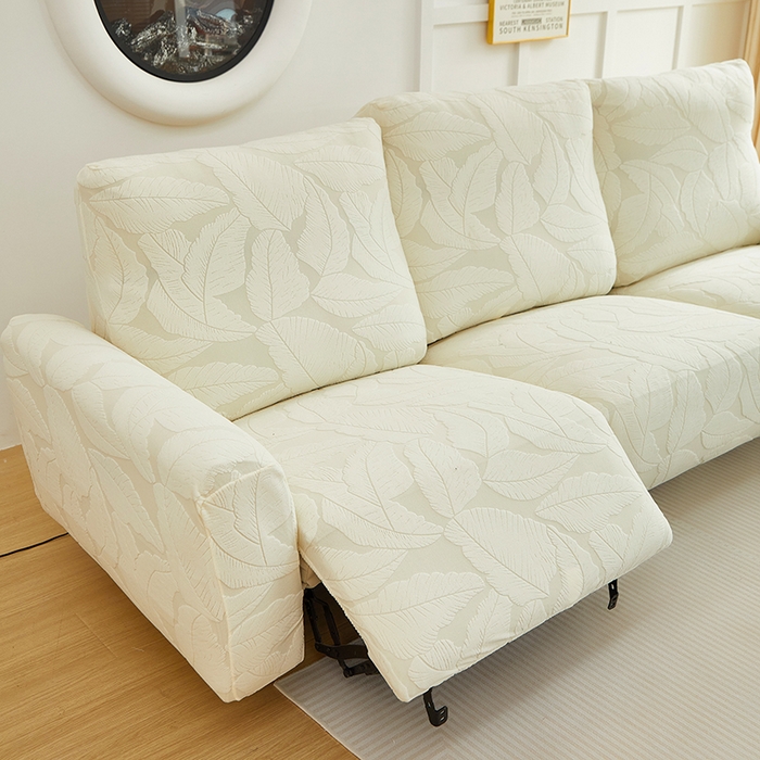 91家纺网 家纺一手货源 找家纺 丝绮鹿 2025新款富贵叶系列-芝华士沙发套 米白