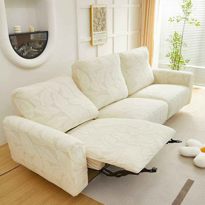 91家纺网 家纺一手货源 找家纺 丝绮鹿 2025新款富贵叶系列-芝华士沙发套 米白