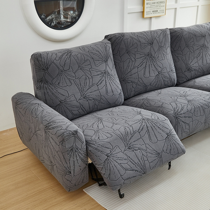 91家纺网 家纺一手货源 找家纺 丝绮鹿 2025新款银杏叶系列-芝华士沙发套 绅士灰