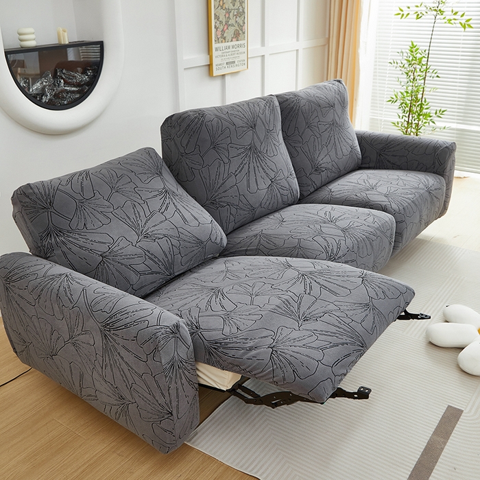 91家纺网 家纺一手货源 找家纺 丝绮鹿 2025新款银杏叶系列-芝华士沙发套 绅士灰