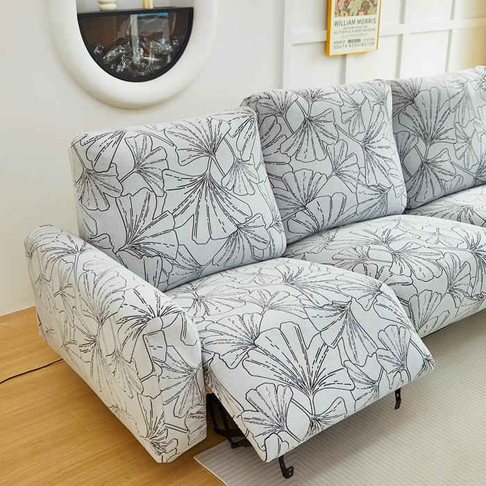 91家纺网 家纺一手货源 找家纺 丝绮鹿 2025新款银杏叶系列-芝华士沙发套 象牙白