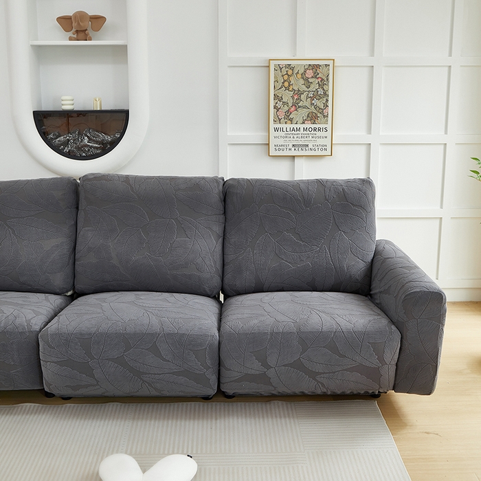 91家纺网 家纺一手货源 找家纺 丝绮鹿 2025新款富贵叶系列-芝华士沙发套 深灰