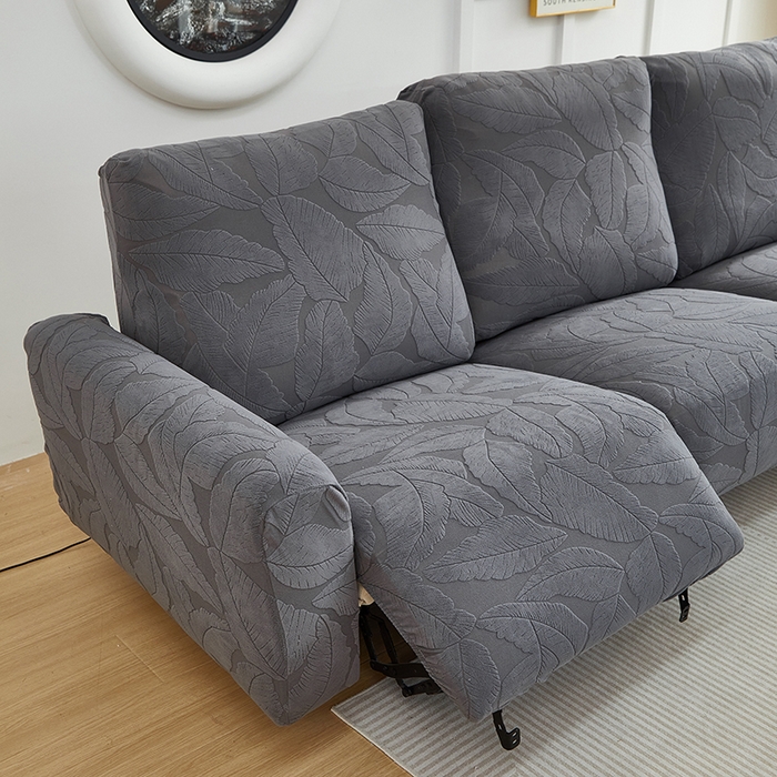 91家纺网 家纺一手货源 找家纺 丝绮鹿 2025新款富贵叶系列-芝华士沙发套 深灰