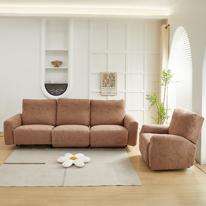 丝绮鹿 2025新款富贵叶系列-芝华士沙发套 时尚咖