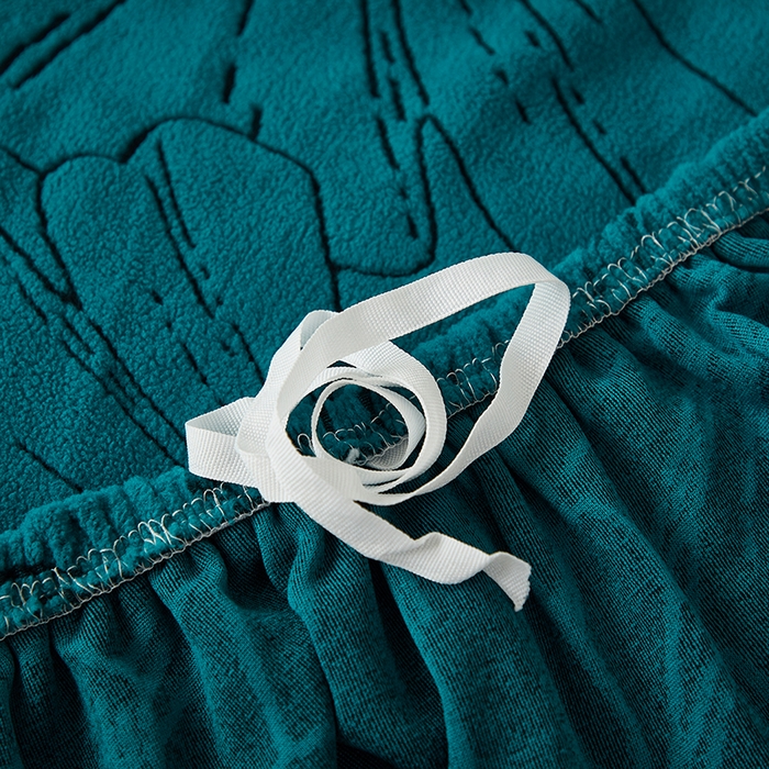 91家纺网 家纺一手货源 找家纺 丝绮鹿 2025新款银杏叶系列-沙发套松紧款（组合沙发图） 黛蓝