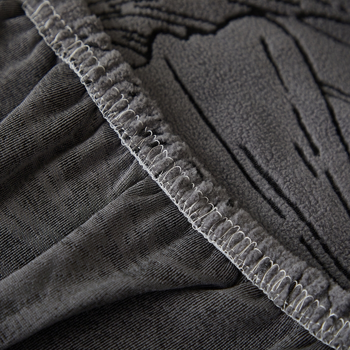 91家纺网 家纺一手货源 找家纺 丝绮鹿 2025新款银杏叶系列-沙发套松紧款（组合沙发图） 绅士灰