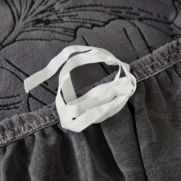 91家纺网 家纺一手货源 找家纺 丝绮鹿 2025新款银杏叶系列-沙发套松紧款（组合沙发图） 绅士灰