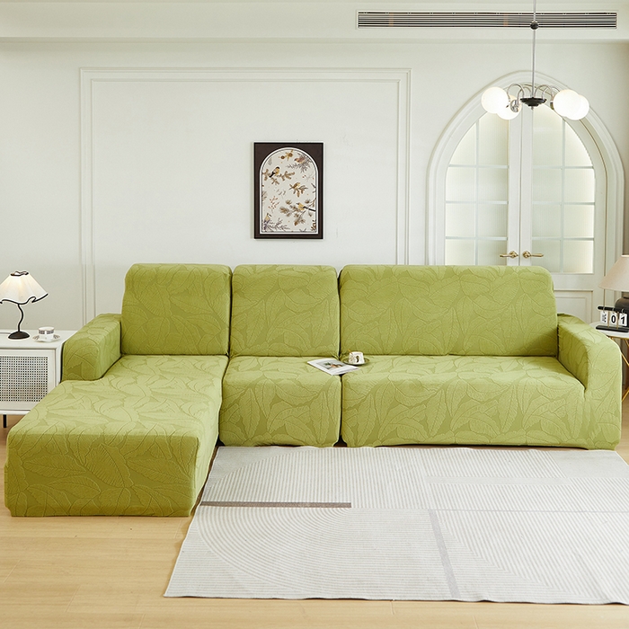 丝绮鹿 2025新款富贵叶系列-沙发套松紧款（贵妃图） 橄榄绿