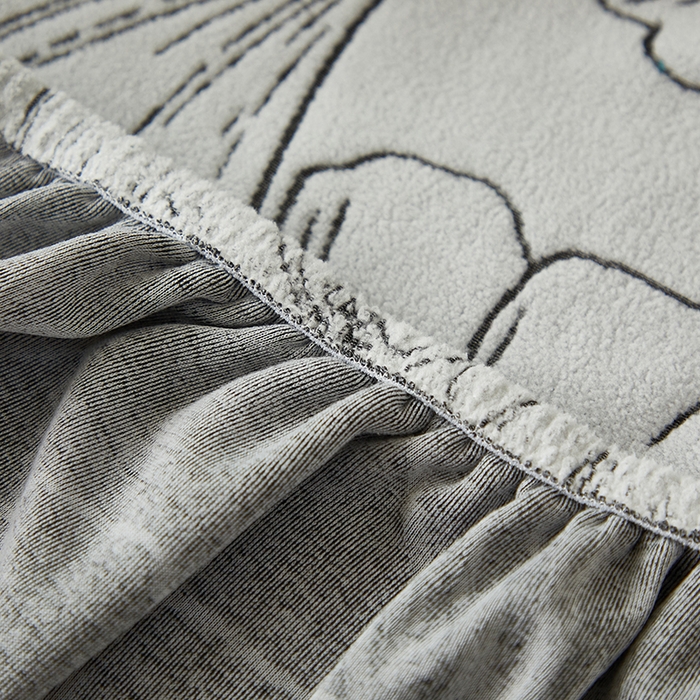 91家纺网 家纺一手货源 找家纺 丝绮鹿 2025新款银杏叶系列-沙发套松紧款（组合沙发图） 象牙白