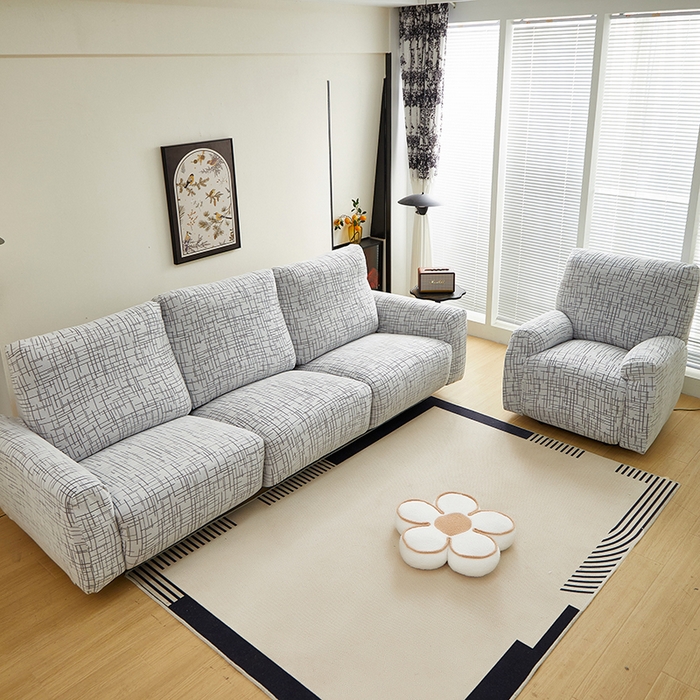 91家纺网 家纺一手货源 找家纺 丝绮鹿 2025新款极简系列-芝华士沙发套 极简灰