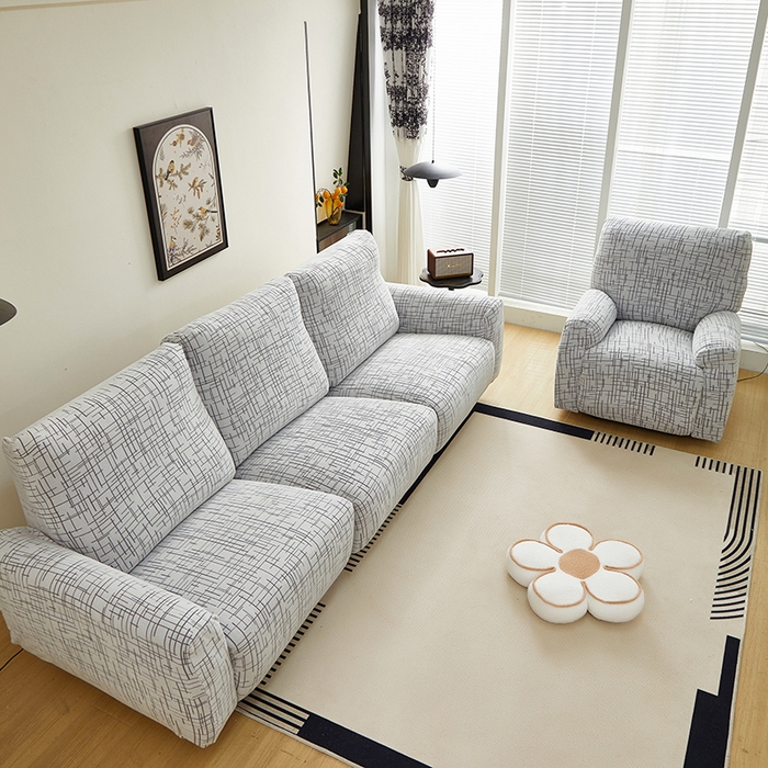 91家纺网 家纺一手货源 找家纺 丝绮鹿 2025新款极简系列-芝华士沙发套 极简灰