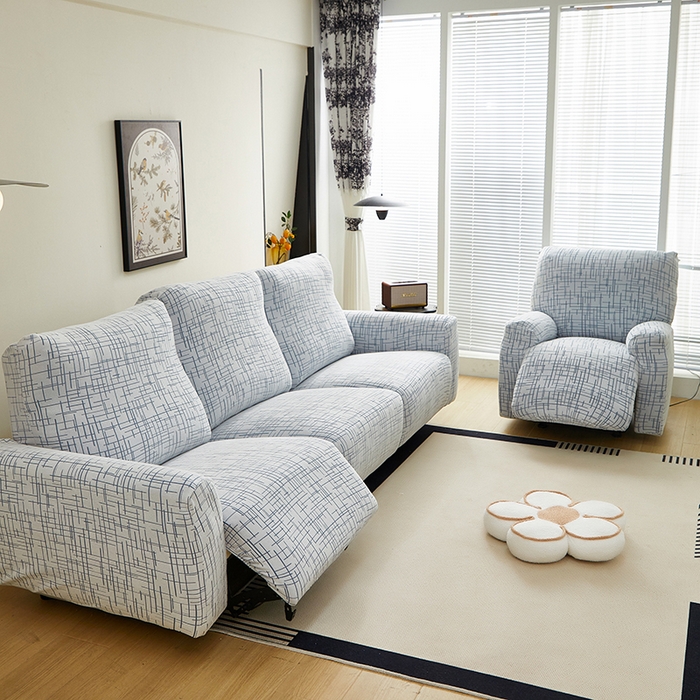 91家纺网 家纺一手货源 找家纺 丝绮鹿 2025新款极简系列-芝华士沙发套 极简蓝
