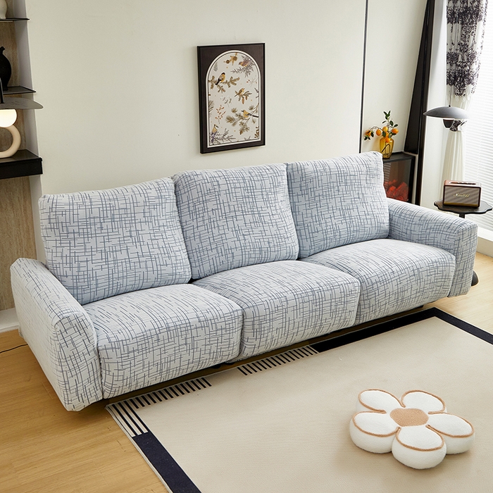 91家纺网 家纺一手货源 找家纺 丝绮鹿 2025新款极简系列-芝华士沙发套 极简蓝