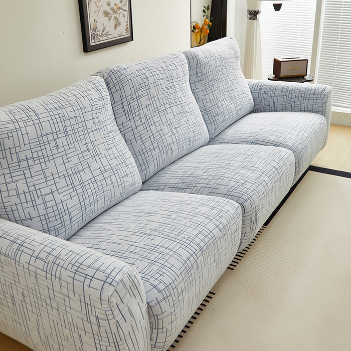 91家纺网 家纺一手货源 找家纺 丝绮鹿 2025新款极简系列-芝华士沙发套 极简蓝