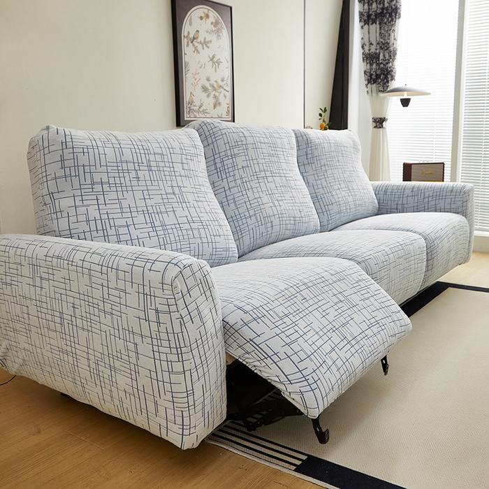 91家纺网 家纺一手货源 找家纺 丝绮鹿 2025新款极简系列-芝华士沙发套 极简蓝