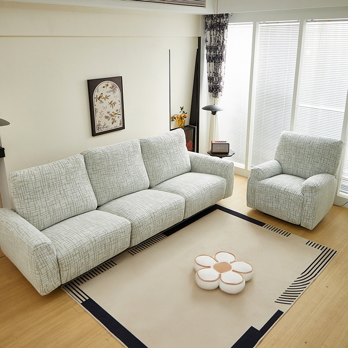 91家纺网 家纺一手货源 找家纺 丝绮鹿 2025新款极简系列-芝华士沙发套 极简绿