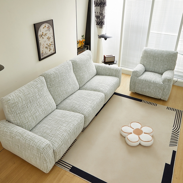 91家纺网 家纺一手货源 找家纺 丝绮鹿 2025新款极简系列-芝华士沙发套 极简绿