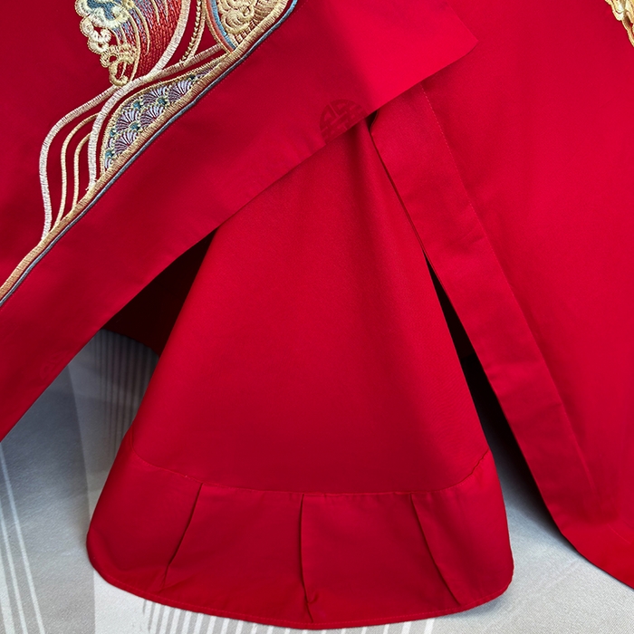 91家纺网 家纺一手货源 找家纺 张公子婚庆馆2025新款长绒棉新中式精美刺绣婚庆四件套（控价不低于328） 佳偶天成