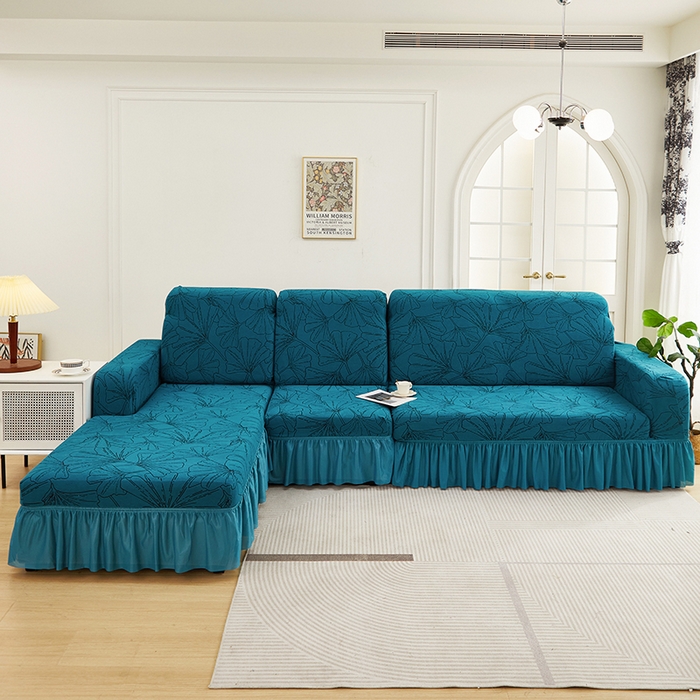 （总）丝绮鹿 2025新款银杏叶系列-沙发套裙边款（贵妃图）