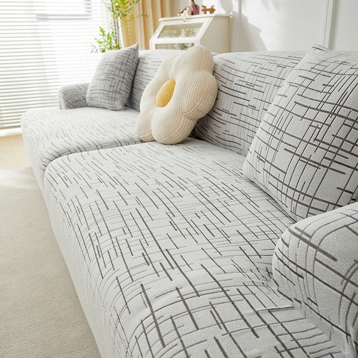 91家纺网 家纺一手货源 找家纺 （总）丝绮鹿 2025新款极简系列-沙发套松紧款（组合沙发图）