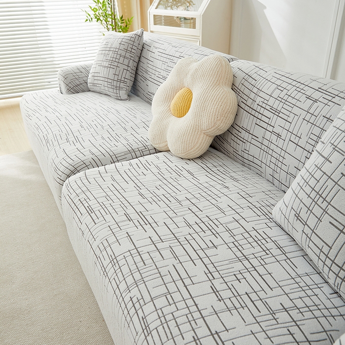 91家纺网 家纺一手货源 找家纺 丝绮鹿 2025新款极简系列-沙发套松紧款（组合沙发图） 极简-灰