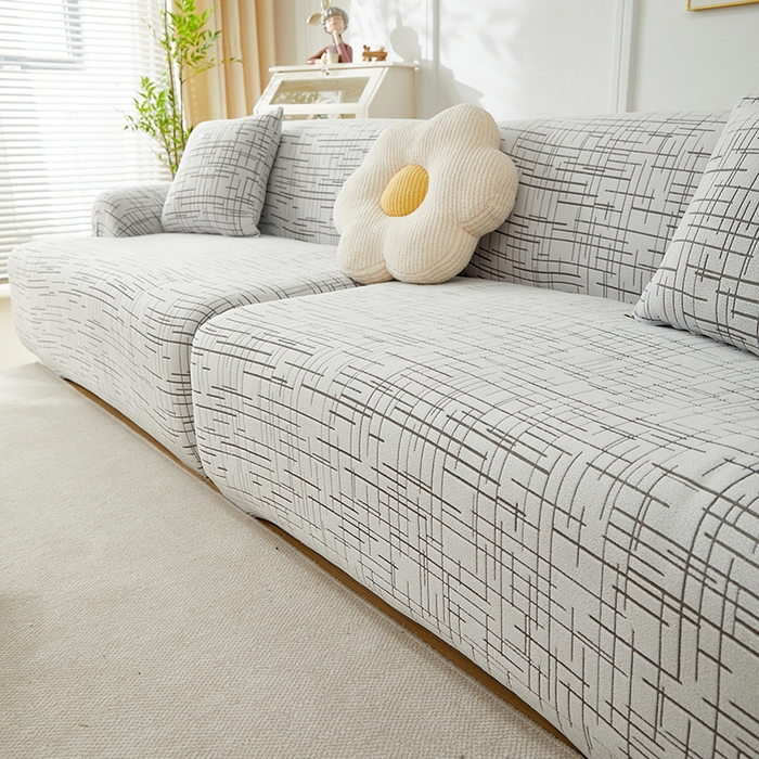 91家纺网 家纺一手货源 找家纺 丝绮鹿 2025新款极简系列-沙发套松紧款（组合沙发图） 极简-灰