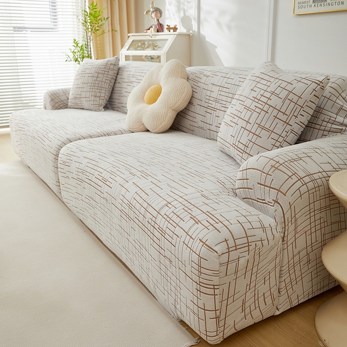 91家纺网 家纺一手货源 找家纺 丝绮鹿 2025新款极简系列-沙发套松紧款（组合沙发图） 极简-咖