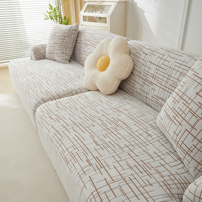 91家纺网 家纺一手货源 找家纺 丝绮鹿 2025新款极简系列-沙发套松紧款（组合沙发图） 极简-咖