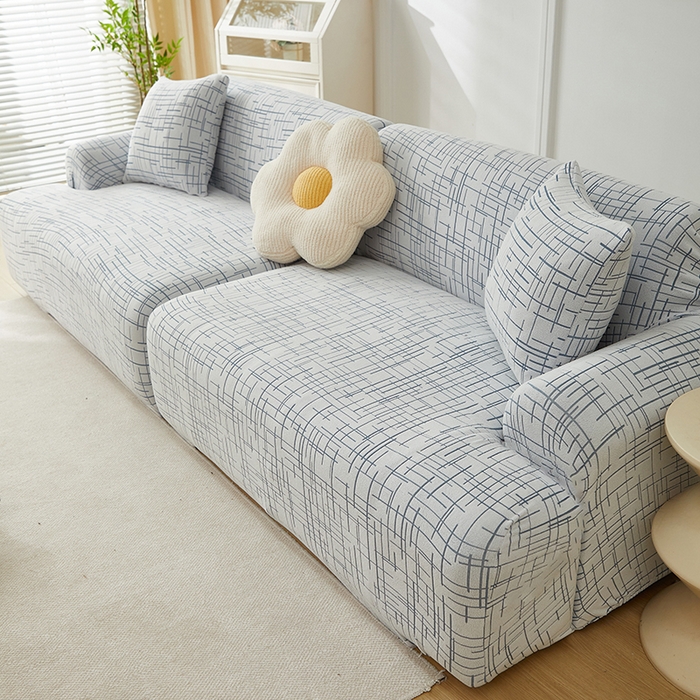 91家纺网 家纺一手货源 找家纺 丝绮鹿 2025新款极简系列-沙发套松紧款（组合沙发图） 极简-蓝