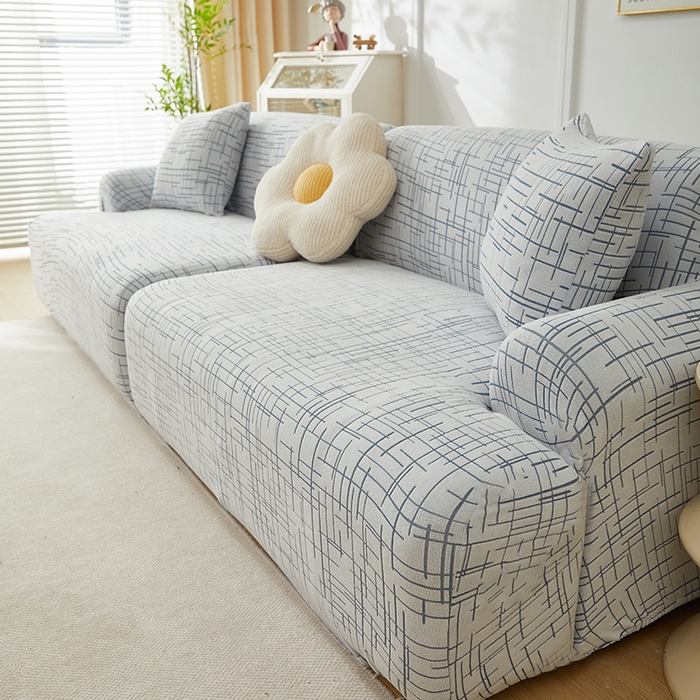 91家纺网 家纺一手货源 找家纺 丝绮鹿 2025新款极简系列-沙发套松紧款（组合沙发图） 极简-蓝