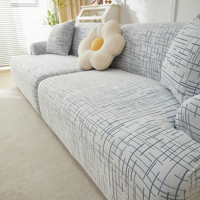 91家纺网 家纺一手货源 找家纺 丝绮鹿 2025新款极简系列-沙发套松紧款（组合沙发图） 极简-蓝