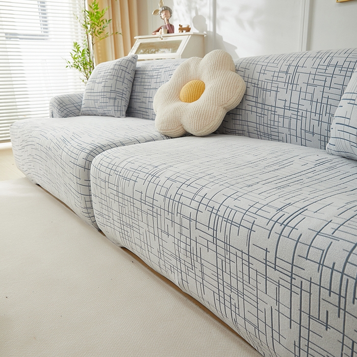 91家纺网 家纺一手货源 找家纺 丝绮鹿 2025新款极简系列-沙发套松紧款（组合沙发图） 极简-蓝