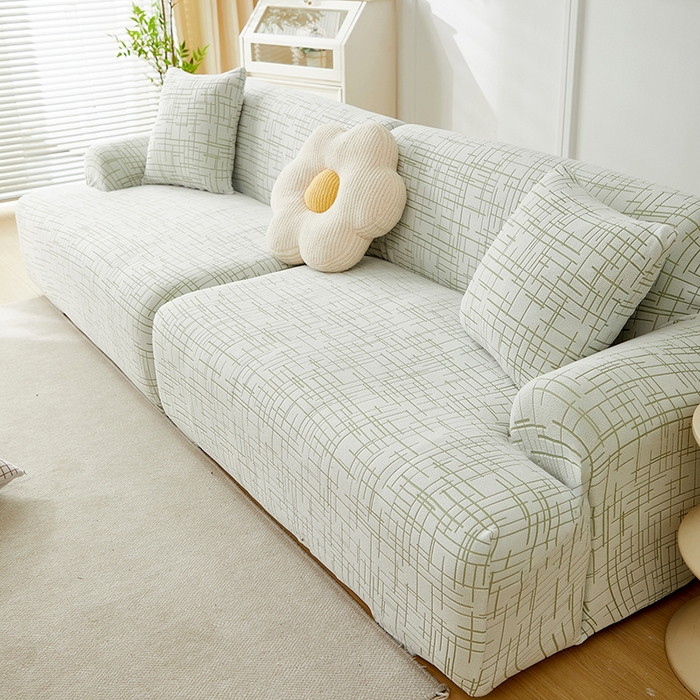 91家纺网 家纺一手货源 找家纺 丝绮鹿 2025新款极简系列-沙发套松紧款（组合沙发图） 极简-绿