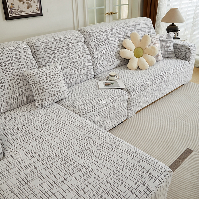 91家纺网 家纺一手货源 找家纺 （总）丝绮鹿 2025新款极简系列-沙发套松紧款（贵妃图）