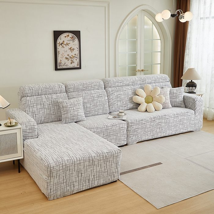 91家纺网 家纺一手货源 找家纺 （总）丝绮鹿 2025新款极简系列-沙发套松紧款（贵妃图）