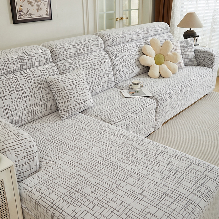 91家纺网 家纺一手货源 找家纺 （总）丝绮鹿 2025新款极简系列-沙发套松紧款（贵妃图）