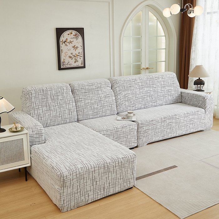 91家纺网 家纺一手货源 找家纺 丝绮鹿 2025新款极简系列-沙发套松紧款（贵妃图） 极简-灰