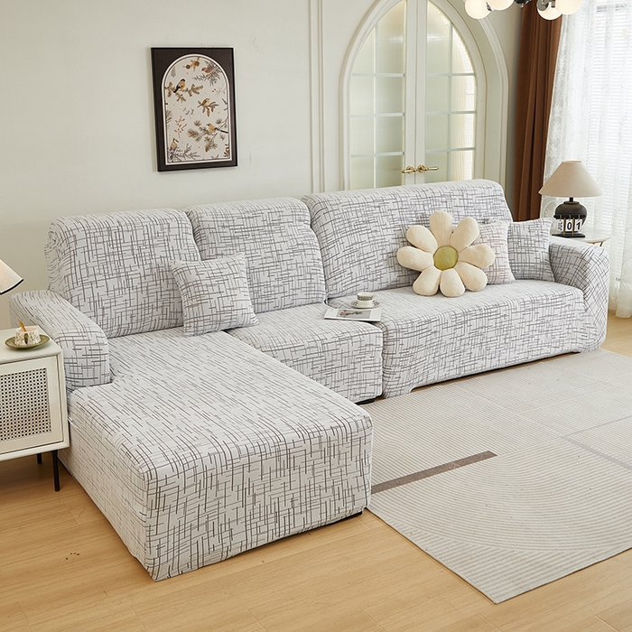 91家纺网 家纺一手货源 找家纺 丝绮鹿 2025新款极简系列-沙发套松紧款（贵妃图） 极简-灰